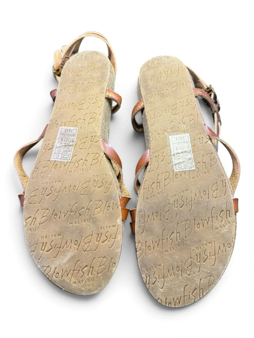 Blowfish Tan Braided Strappy Sandals